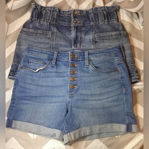 Denim High-Waisted Women Shorts Set Of 2 Pairs Size 8 And S
